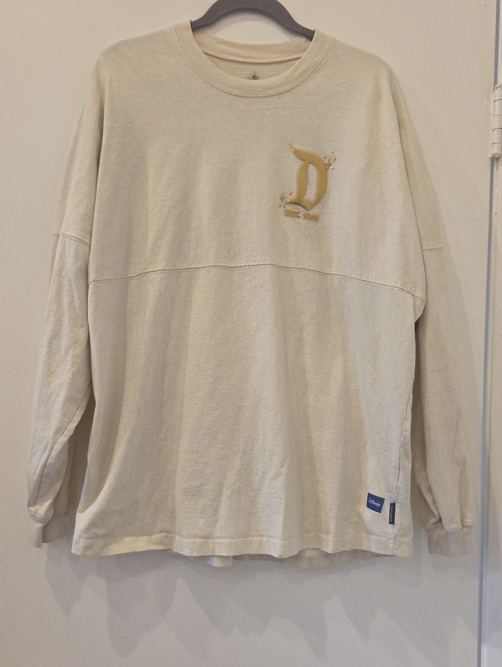 Disney Men’s Cream Crewneck Sweater with Gold 'D' Logo